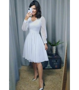 MİDİ BEYAZ TÜL ELBİSE 