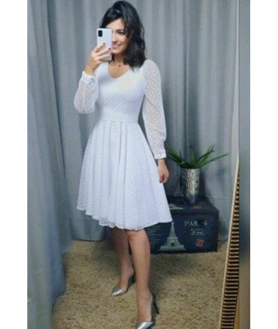 MİDİ BEYAZ TÜL ELBİSE 
