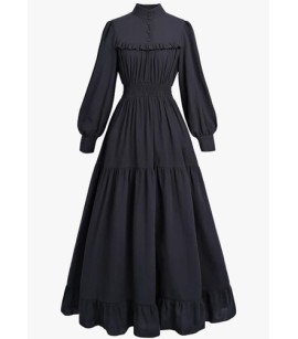 Uzun tesettür kahve rengi elbise