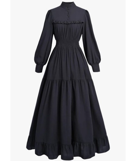 Uzun tesettür kahve rengi elbise