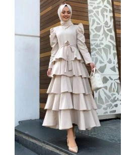 UZUN TESETTÜR PUDRA ELBİSE byz21-1306c