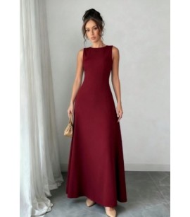 BORDO UZUN ELBİSE