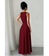BORDO UZUN ELBİSE